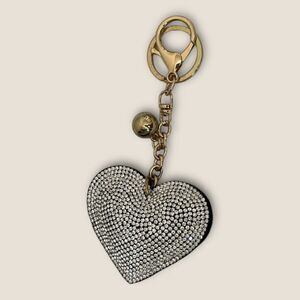 Black rhinestones heart keychain or purse charm